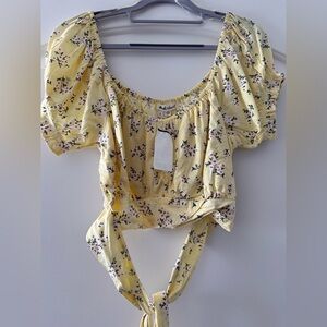 Derek Heart Yellow Floral Crop Top